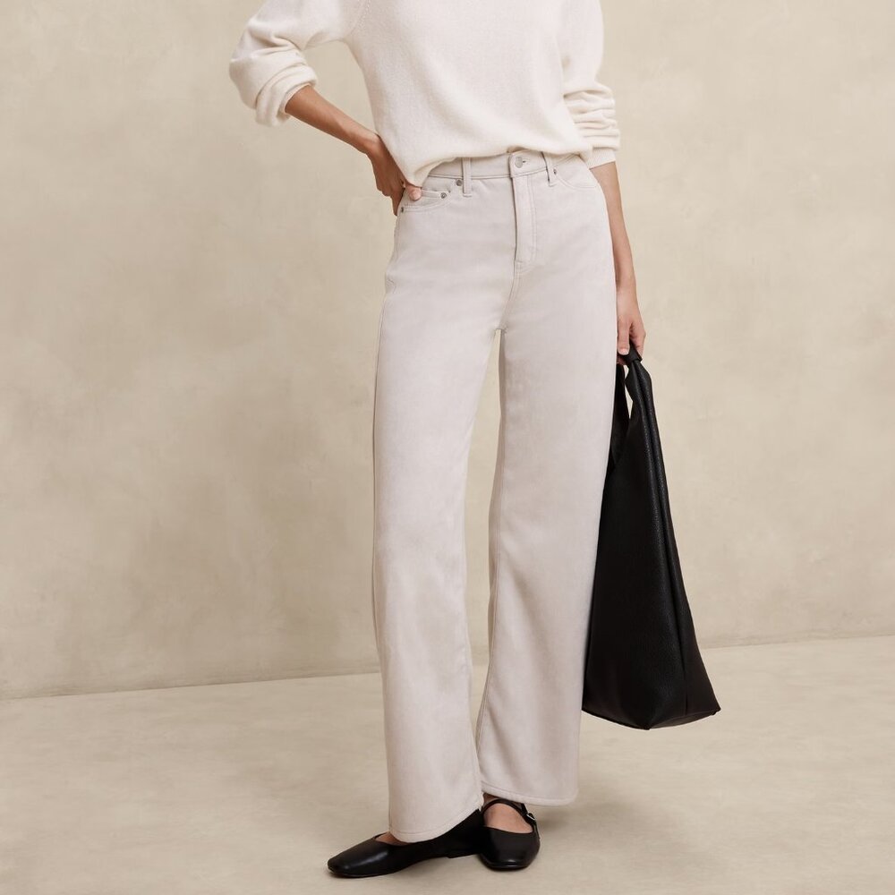 Banana Republic Pants - Ultra High-Rise Wide-Leg Vegan Suede Pant Size [30]
